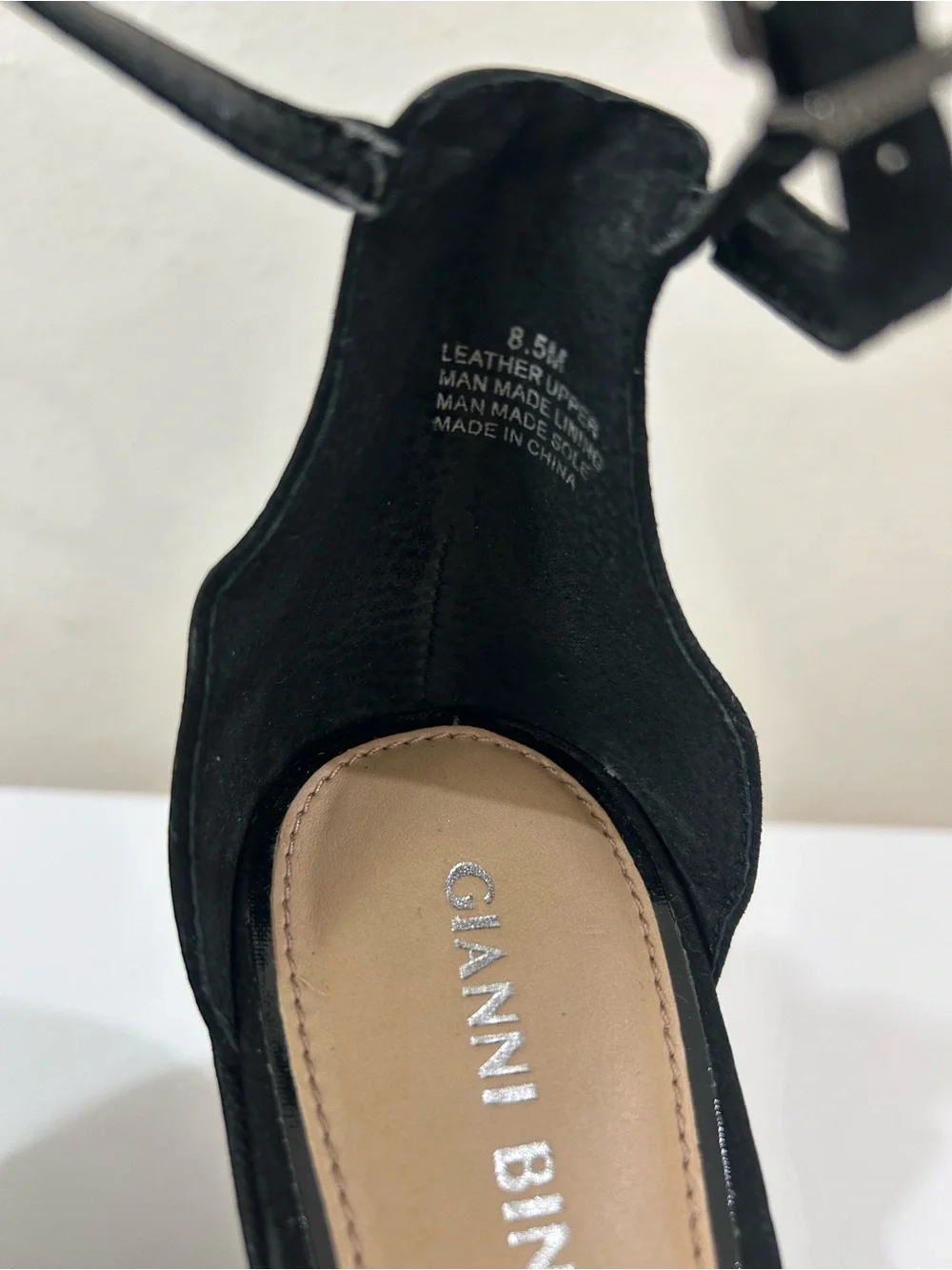 Gianni Bini Black Suede Wedge Sandals with Ankle Strap, NWOT Size 8.5